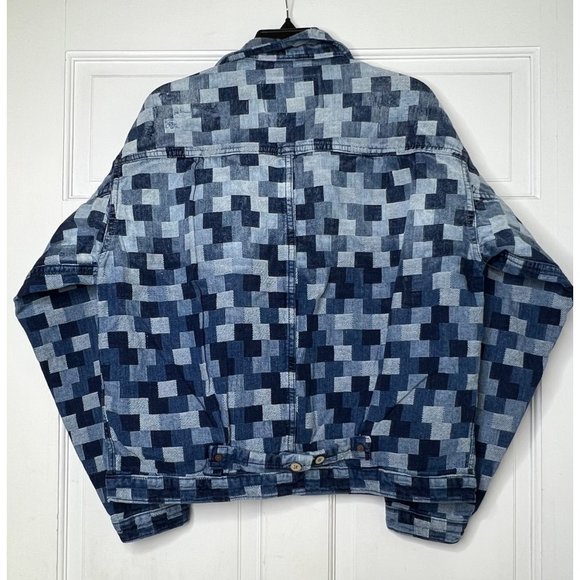 Dr. Collectors 2020 Jacquard Denim Patched Jacket Size XS Y2K - Picture 7 of 8